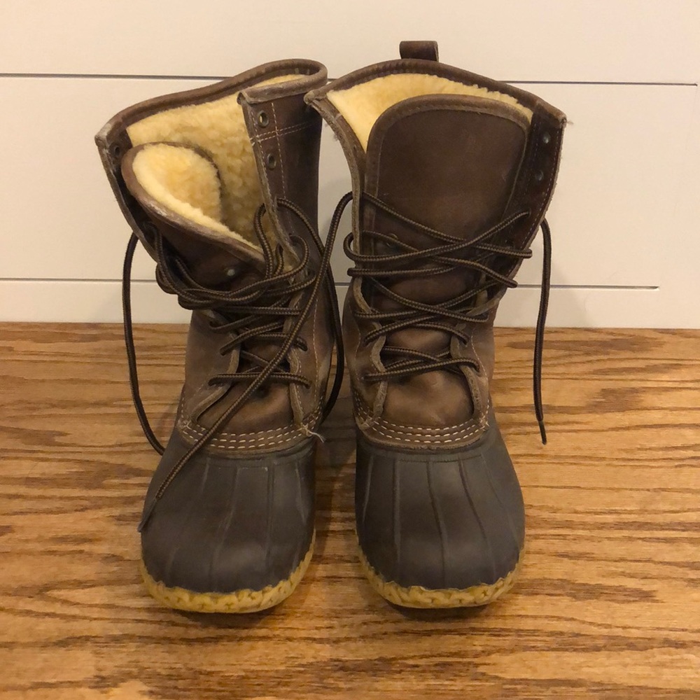 L.L. Bean Brown and Tan Winter Boots